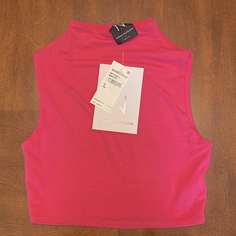 NWT Naked Wardrobe Sleeveless Mock Neck Crop Top Size XS - Picture 5 of 8